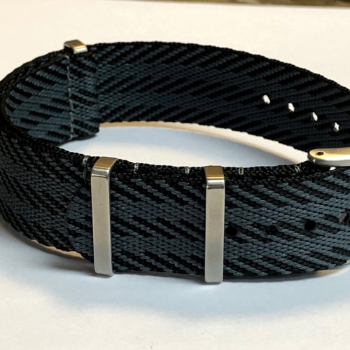 Fabric strap - NATO Watch Strap Black / DARK GREY James Bond style made of Nylon - Superior Quality