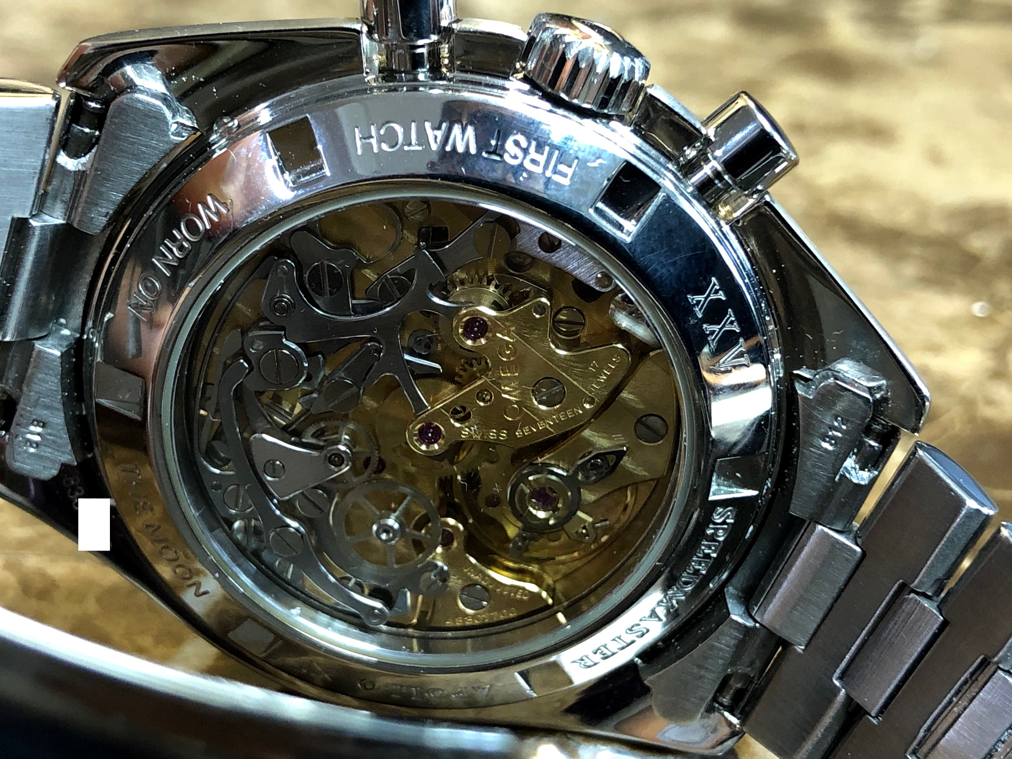 Omega Speedmaster First Man On The Moon 42mm Hetsalite on Bracelet 3592.50.00 - Apollo XI with Box Booklet Patch