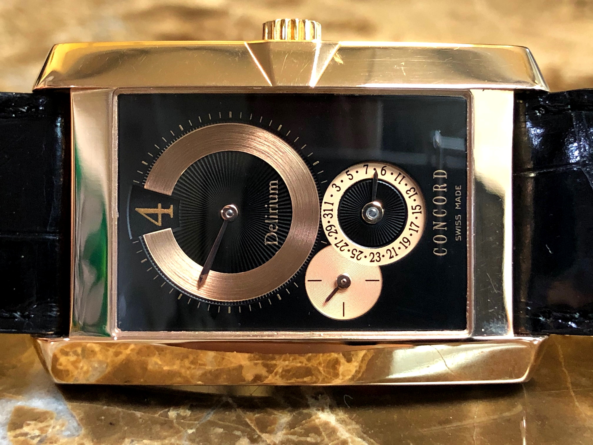 Concord Delirium Regulator Jumping Hour 18k Rose Gold Limited Edition 52 n6 1460.1 Box Papers
