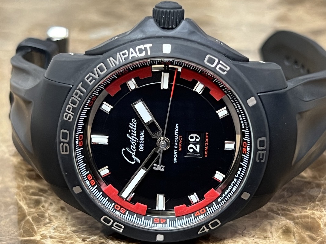 Glashutte Original Sport Evolution Impact Automatic Black Box Papers model 39-47-16-16-54