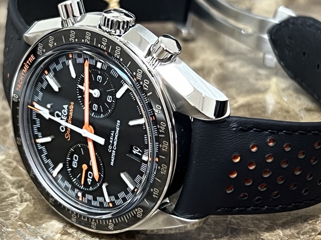 OMEGA Speedmaster RACING CHRONOGRAPH Black Orange Accents 44.25mm Automatic Box Papers Cards 329.32.44.51.01.001