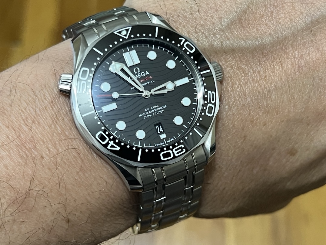 Omega Seamaster Diver 300M Co‑Axial Master Chronometer 42mm Black Dial Black Ceramic Bezel Box Papers Cards model 210.30.42.20.01.001