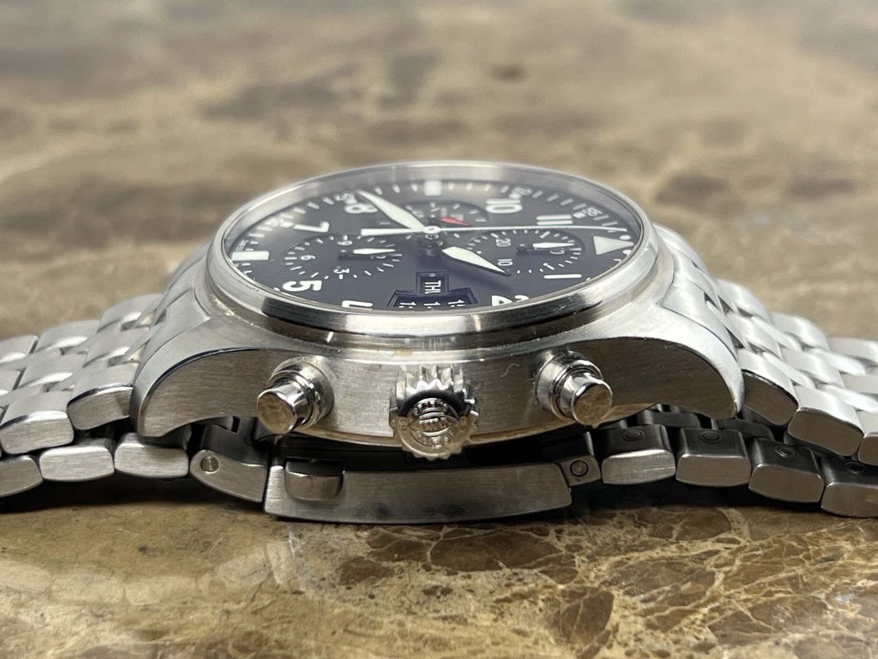 IWC Pilot Chronograph with DAY - DATE 43mm Automatic with Bracelet Box Papers IW377704