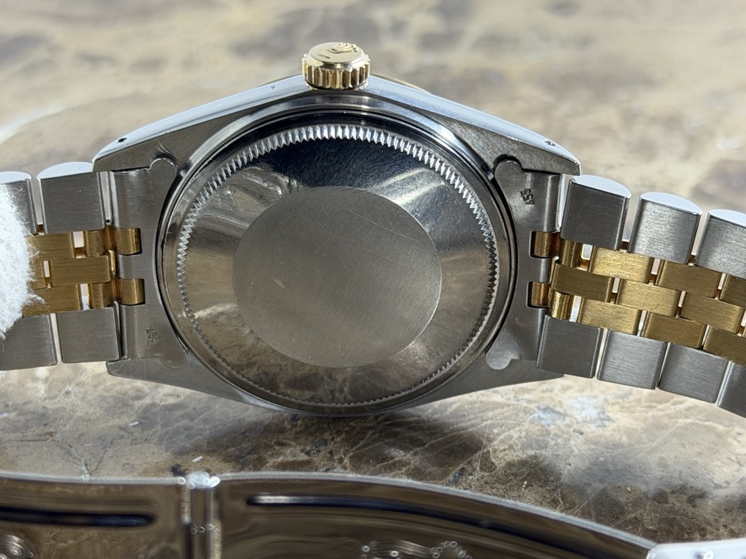 Rolex Datejust 36 18k Gold / Steel Automatic Jubilee Bracelet Black Dial with Rolex Box 16013