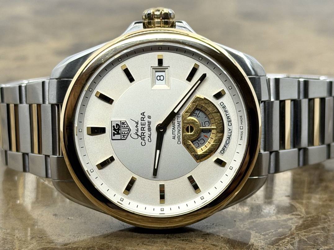 TAG Heuer Grand Carrera 18k Gold and Steel 40mm Automatic Silver Dial with Bracelet WAV515B.BD0903