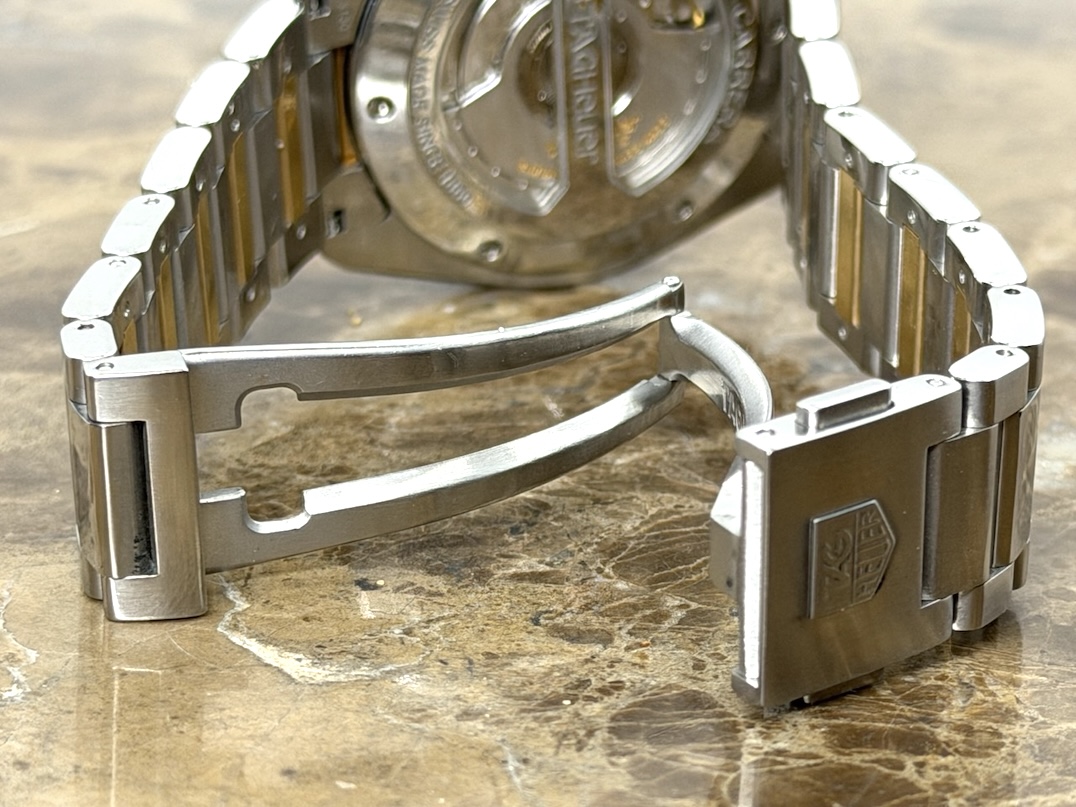 TAG Heuer Grand Carrera 18k Gold and Steel 40mm Automatic Silver Dial with Bracelet WAV515B.BD0903