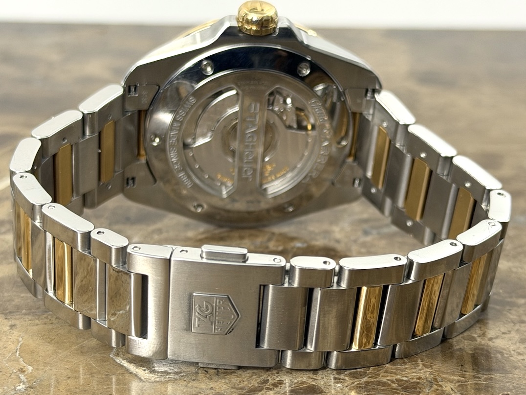 TAG Heuer Grand Carrera 18k Gold and Steel 40mm Automatic Silver Dial with Bracelet WAV515B.BD0903