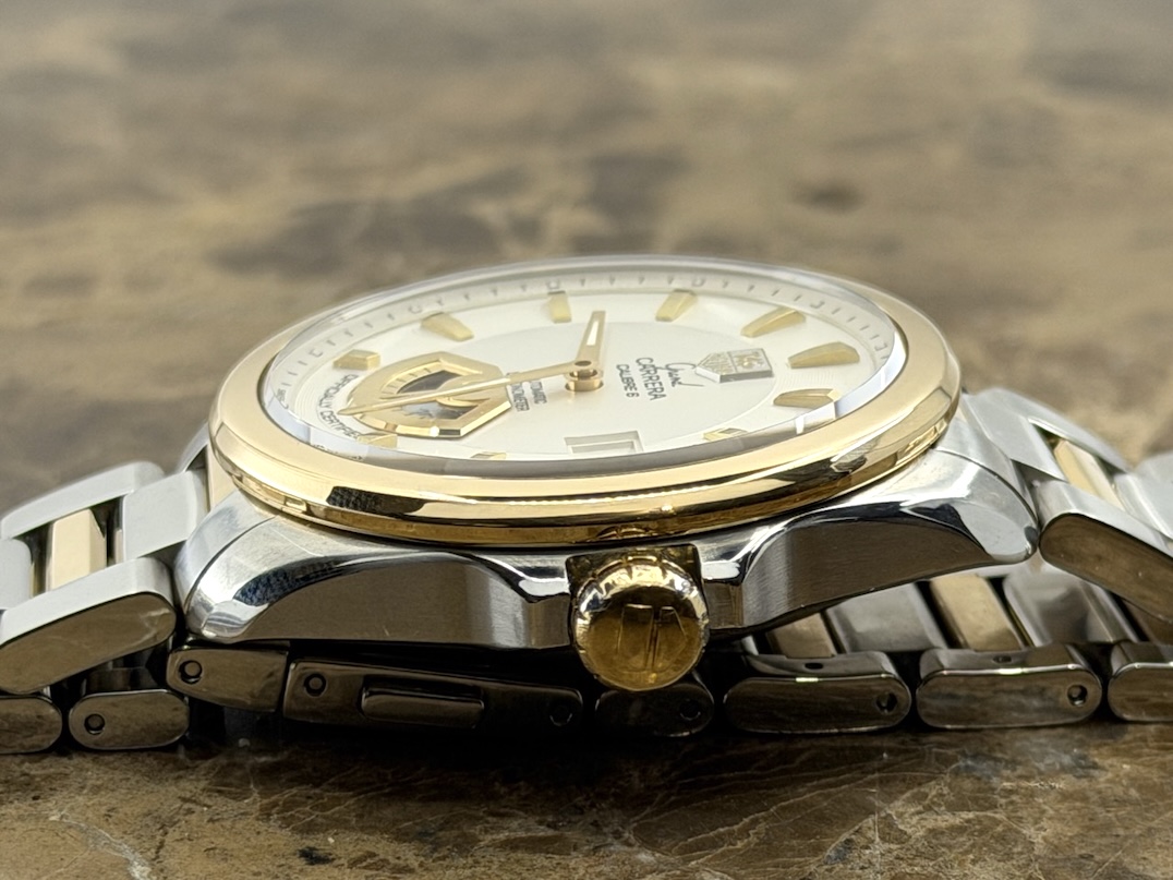 TAG Heuer Grand Carrera 18k Gold and Steel 40mm Automatic Silver Dial with Bracelet WAV515B.BD0903