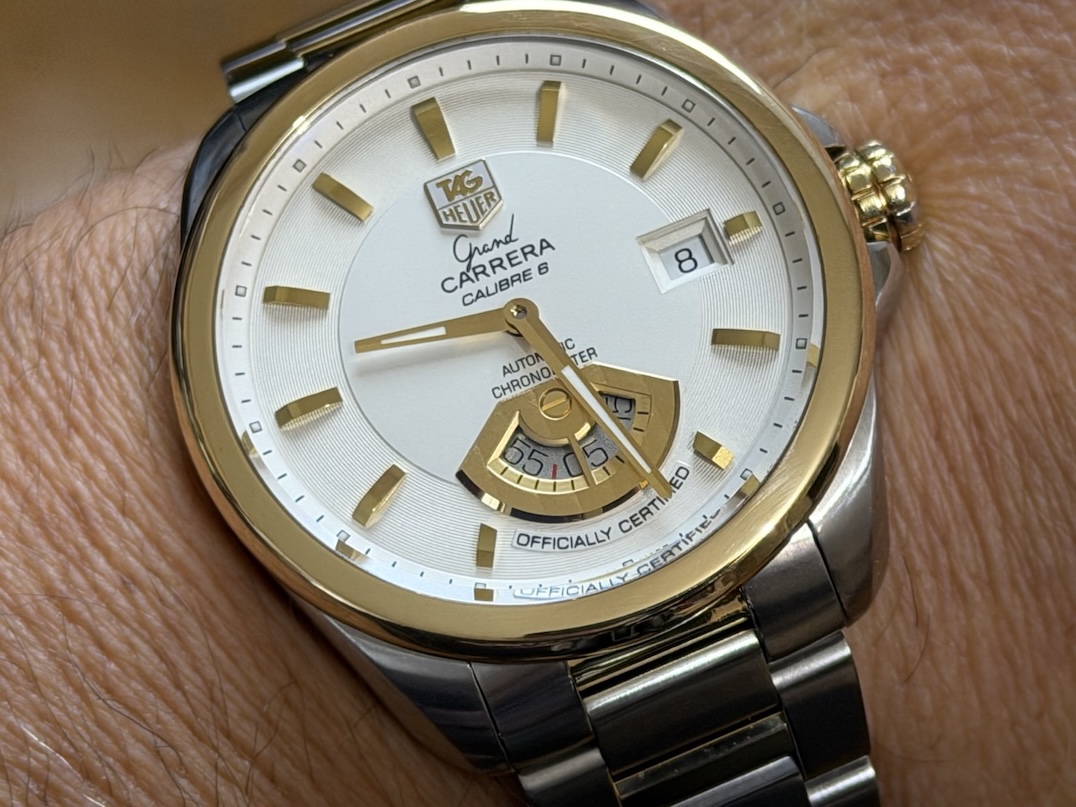 TAG Heuer Grand Carrera 18k Gold and Steel 40mm Automatic Silver Dial with Bracelet WAV515B.BD0903