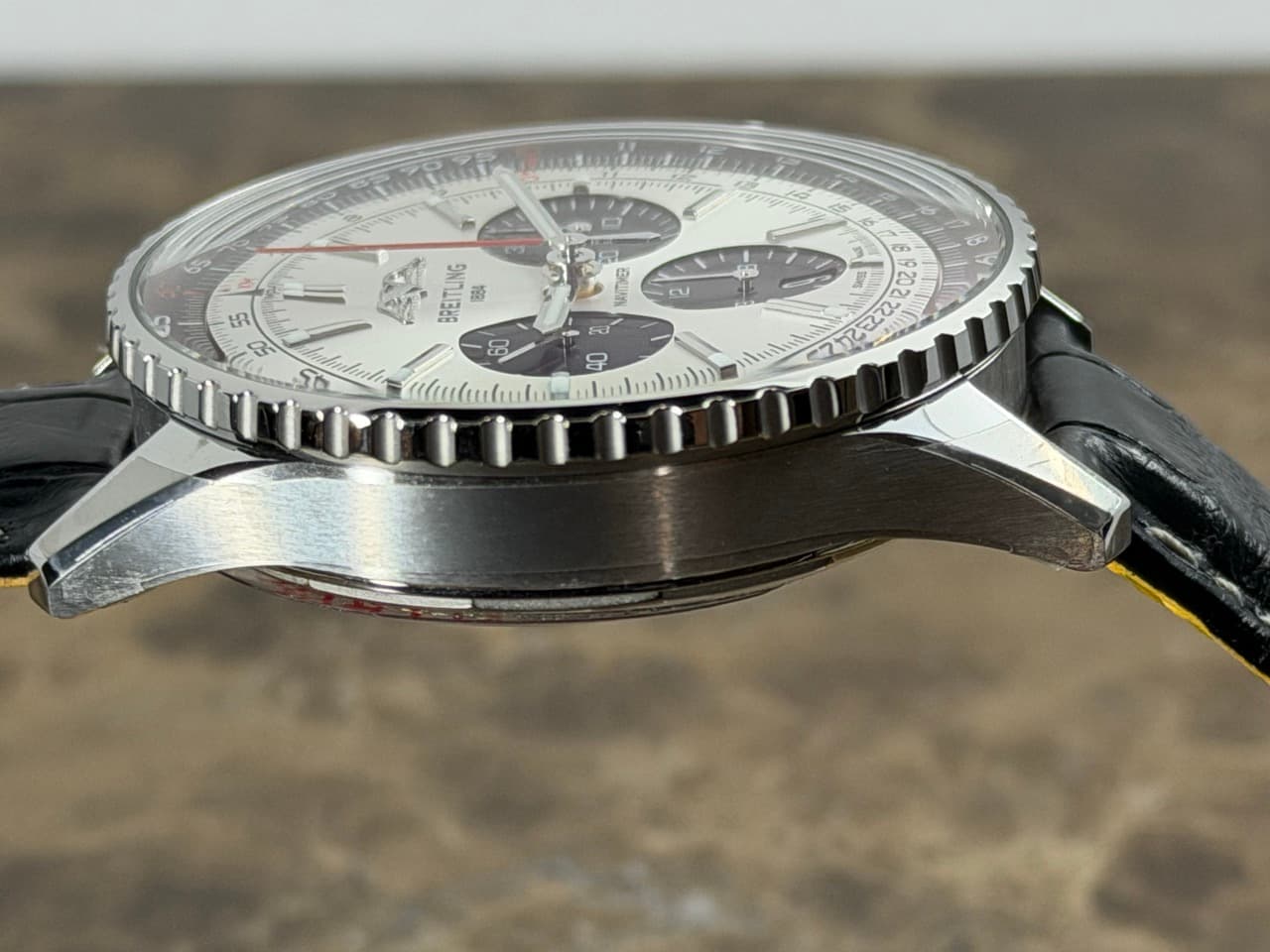 BREITLING Navitimer B01 Chronograph 43 Automatic Silver Black with Box Papers Card AB0138241G1P1 Never Worn