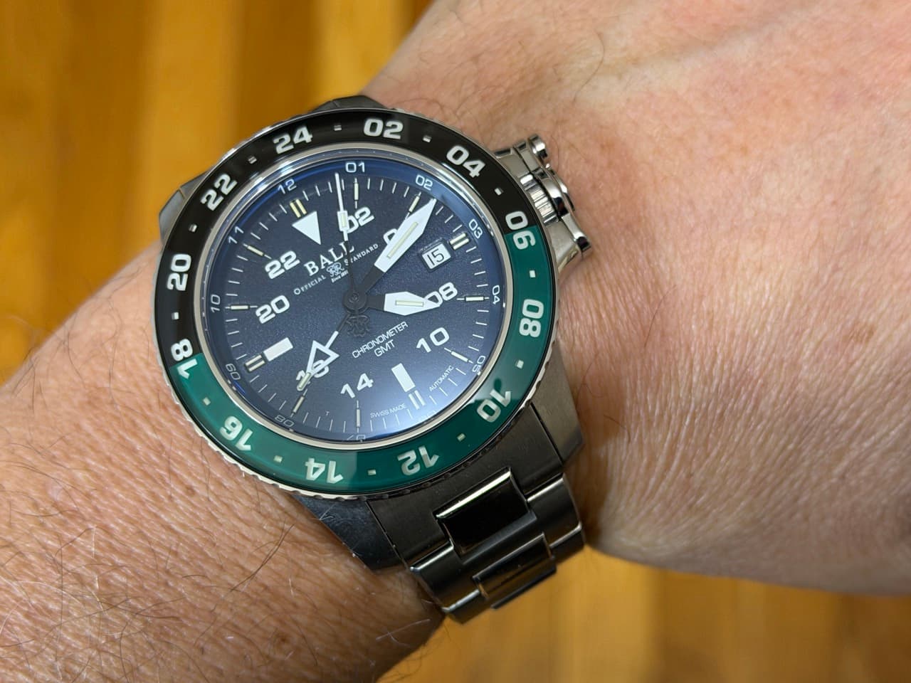 BALL Engineer Hydrocarbon AeroGMT II 40mm Automatic Black Green Bezel Sprite Blue Dial DG2018C-S11C-BE Box Papers Card