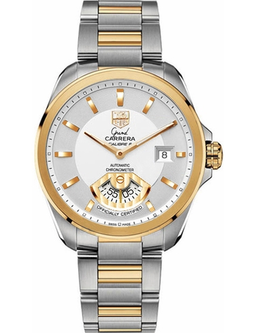 TAG Heuer Grand Carrera 18k Gold and Steel 40mm Automatic Silver Dial with Bracelet WAV515B.BD0903