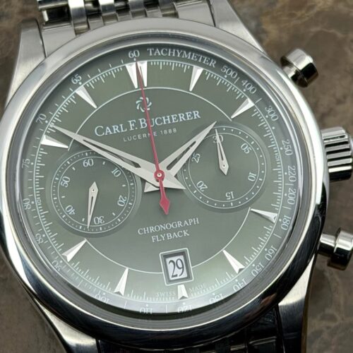 Carl F. Bucherer Manero Flyback Green 43mm Automatic with Box Booklets 00.10919.08.93.98
