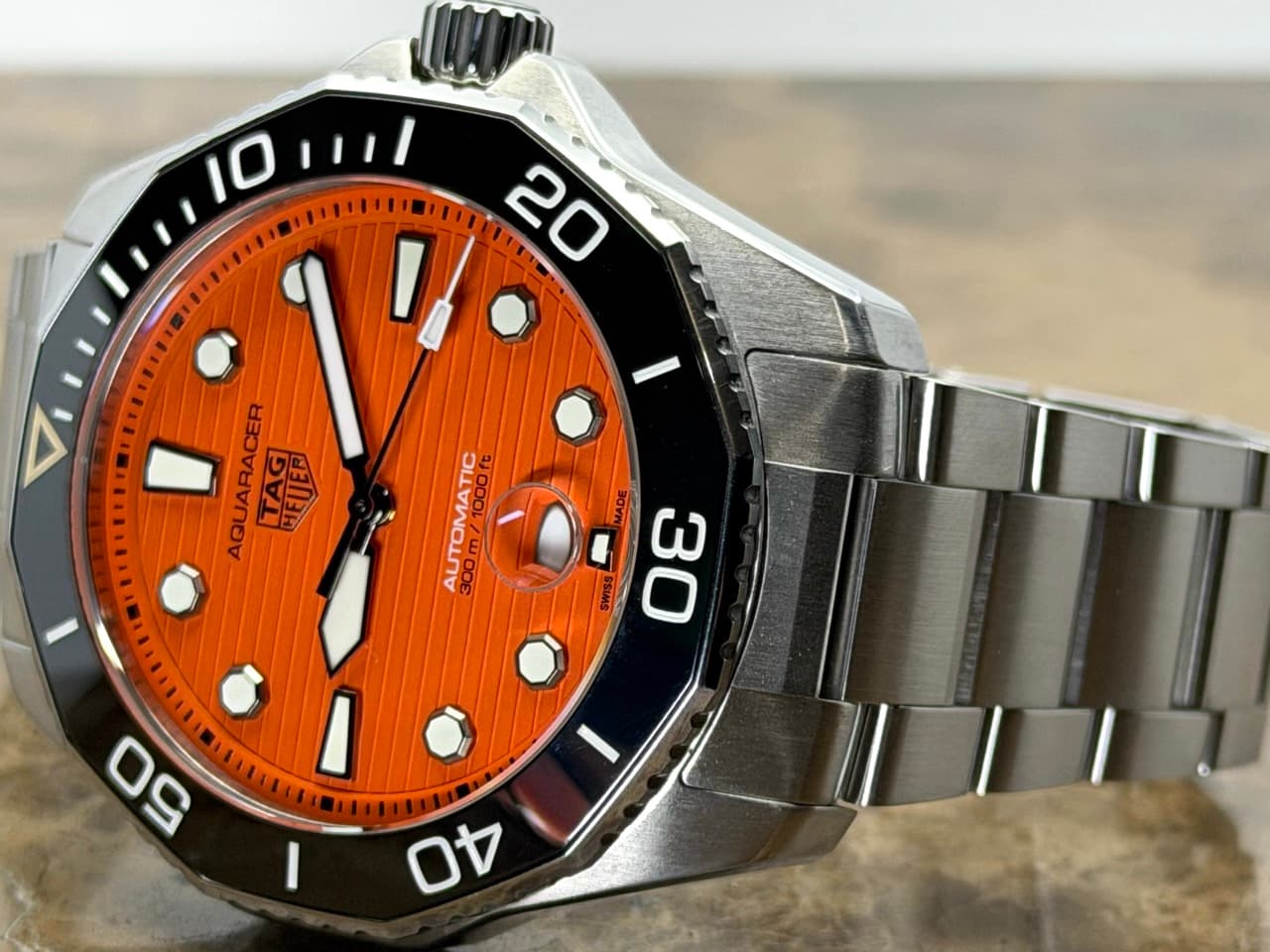 Tag Heuer Aquaracer 43mm Automatic with Orange Dial with Tag Heuer Box WBP201F.BA0632