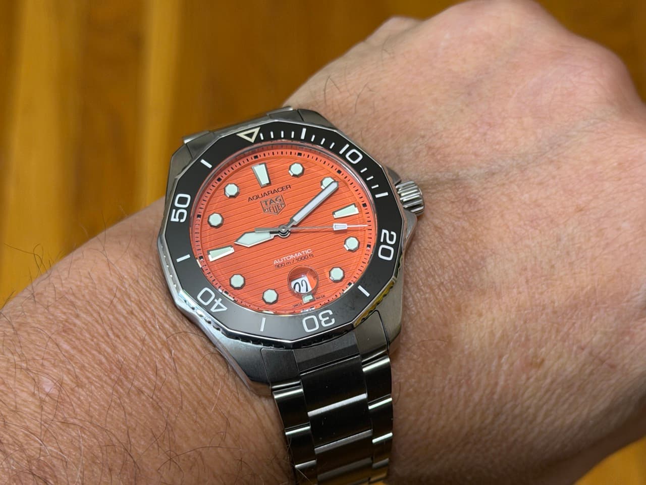 Tag Heuer Aquaracer 43mm Automatic with Orange Dial with Tag Heuer Box WBP201F.BA0632