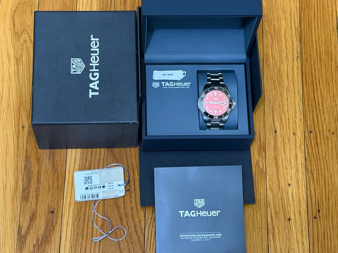 Tag Heuer Aquaracer 43mm Automatic with Orange Dial with Tag Heuer Box and Booklet WBP201F.BA0632