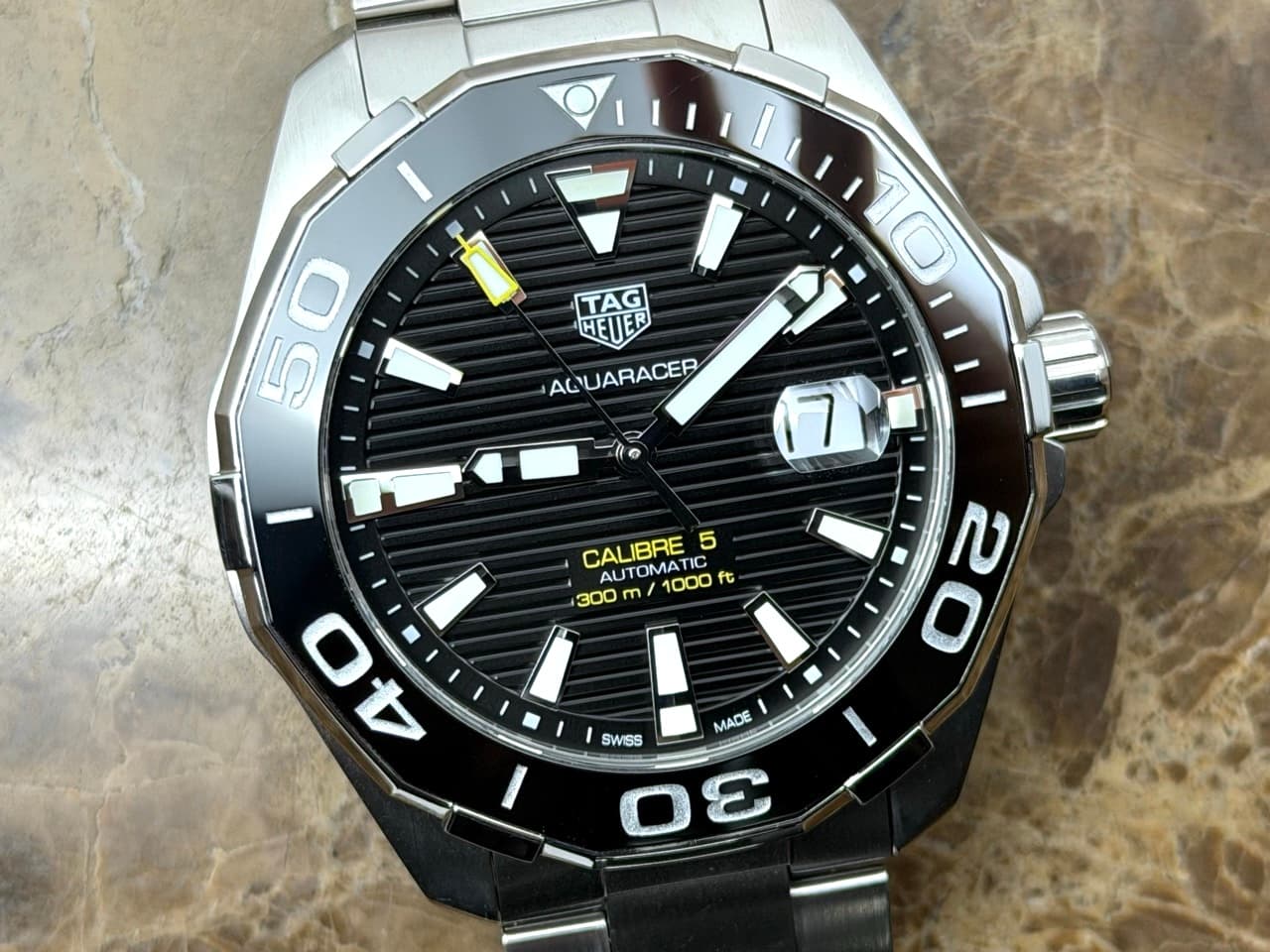 Tag Heuer Aquaracer 43mm Automatic with Black Dial with Tag Heuer Box and Papers WAY201A