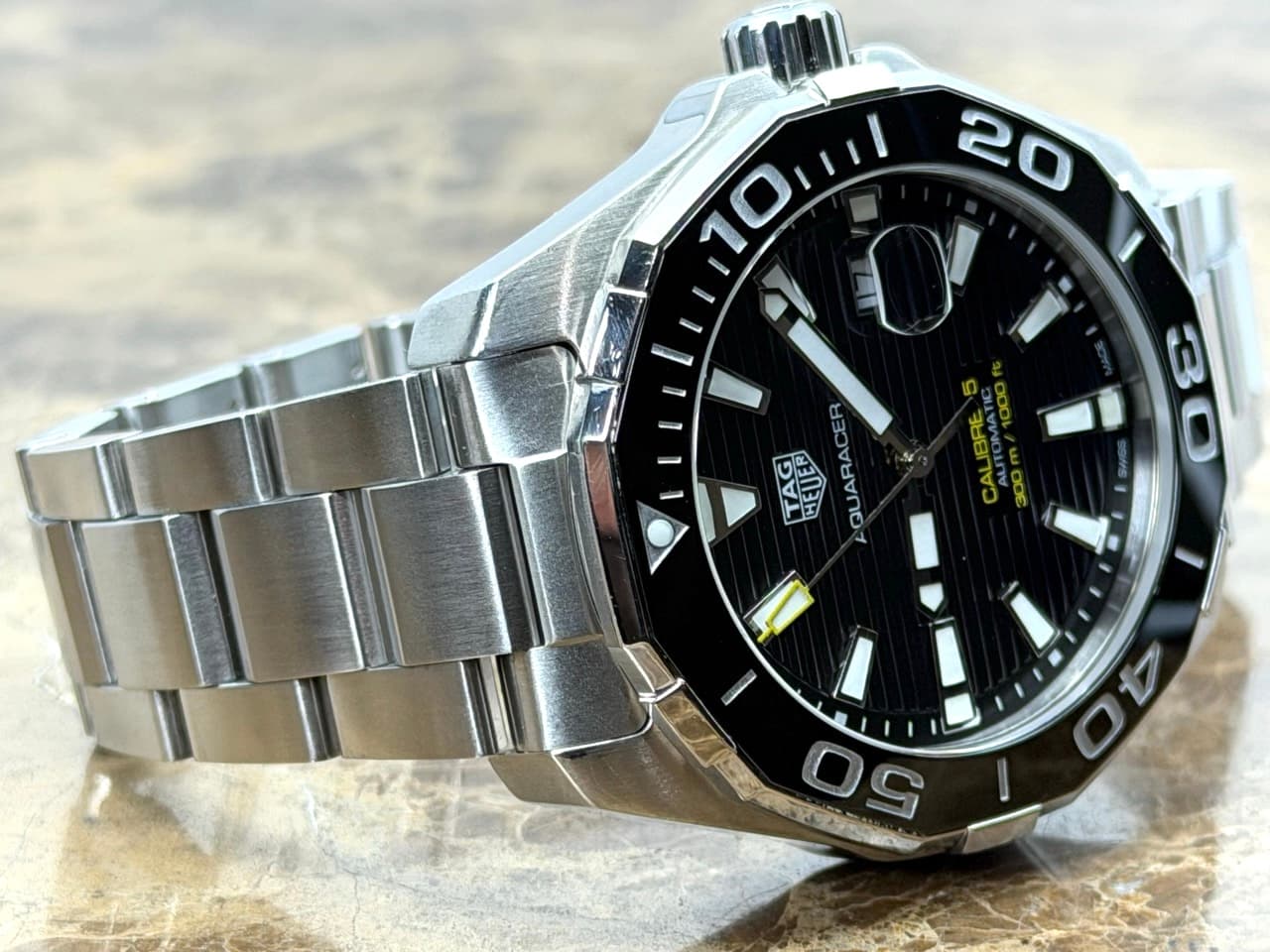 Tag Heuer Aquaracer 43mm Automatic with Black Dial with Tag Heuer Box and Papers WAY201A