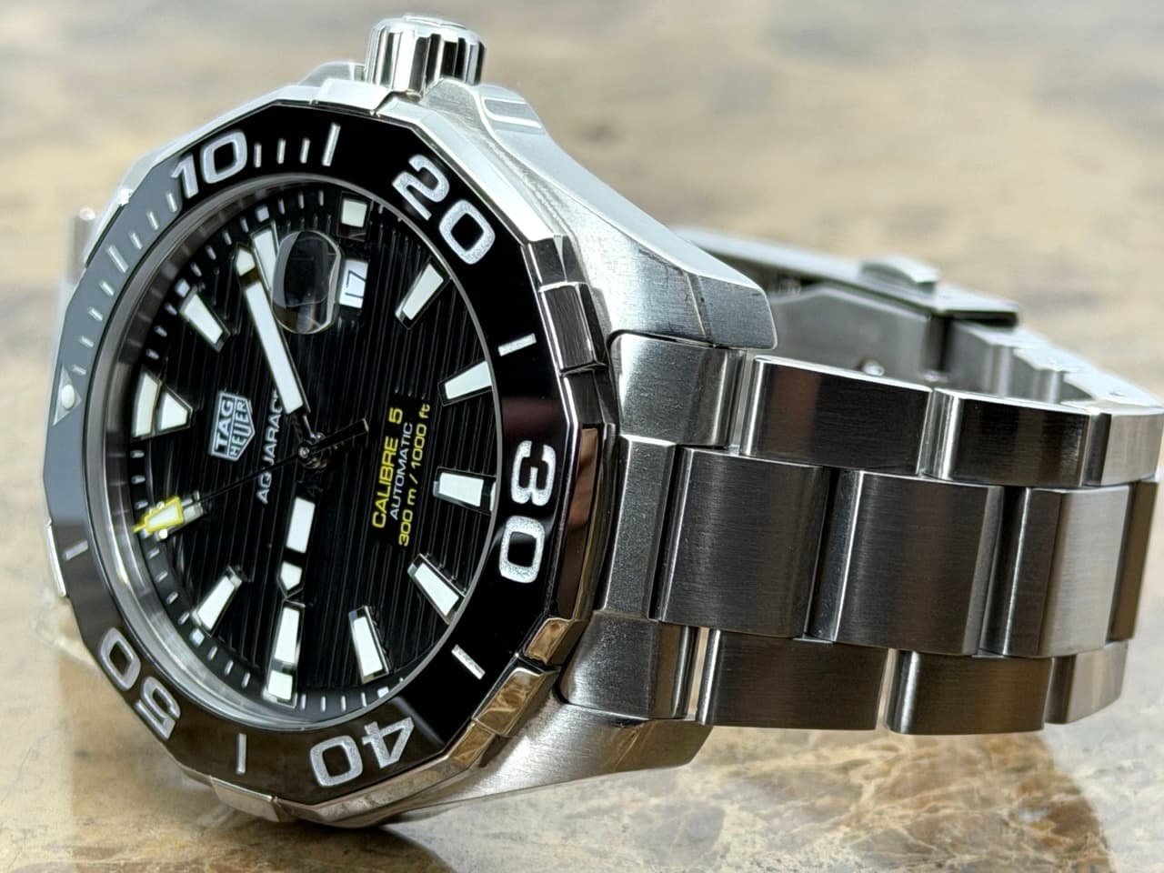 Tag Heuer Aquaracer 43mm Automatic with Black Dial with Tag Heuer Box and Papers WAY201A