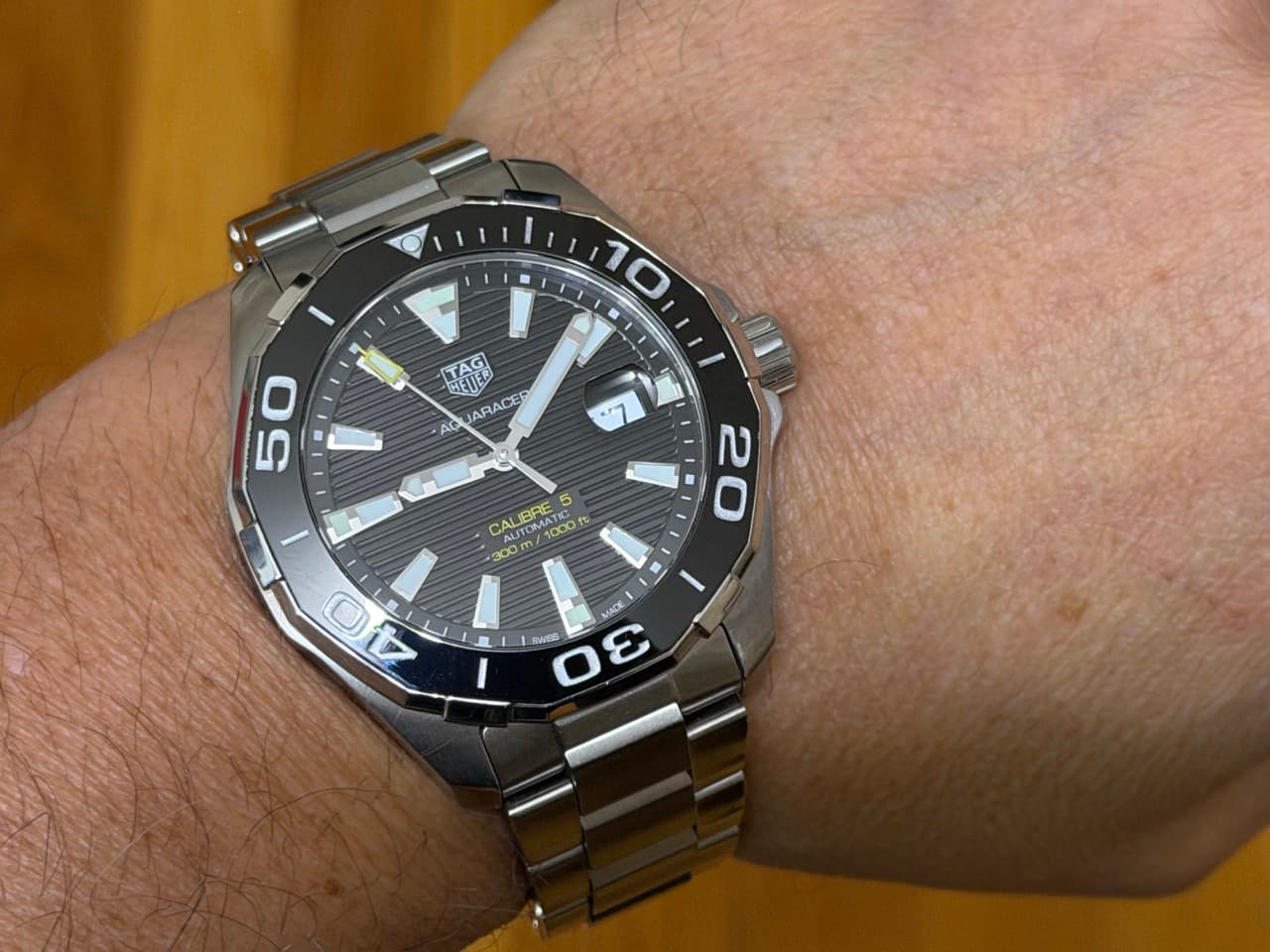 Tag Heuer Aquaracer 43mm Automatic with Black Dial with Tag Heuer Box and Papers WAY201A
