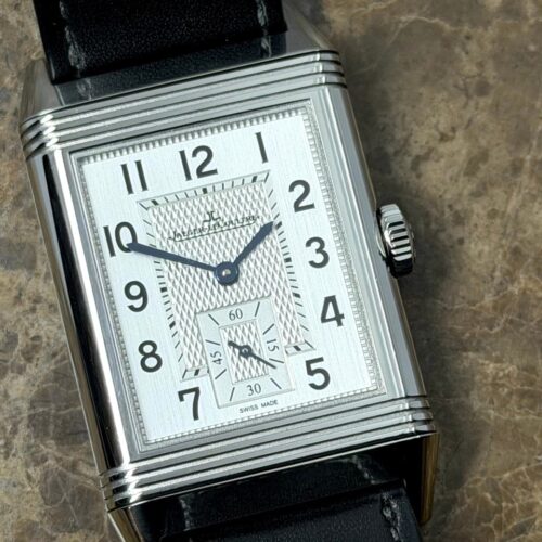 Jaeger LeCoultre REVERSO Classic Large Small Seconds 27mm x 45mm Mechanical Silver Dial Box Papers Card Q3858522