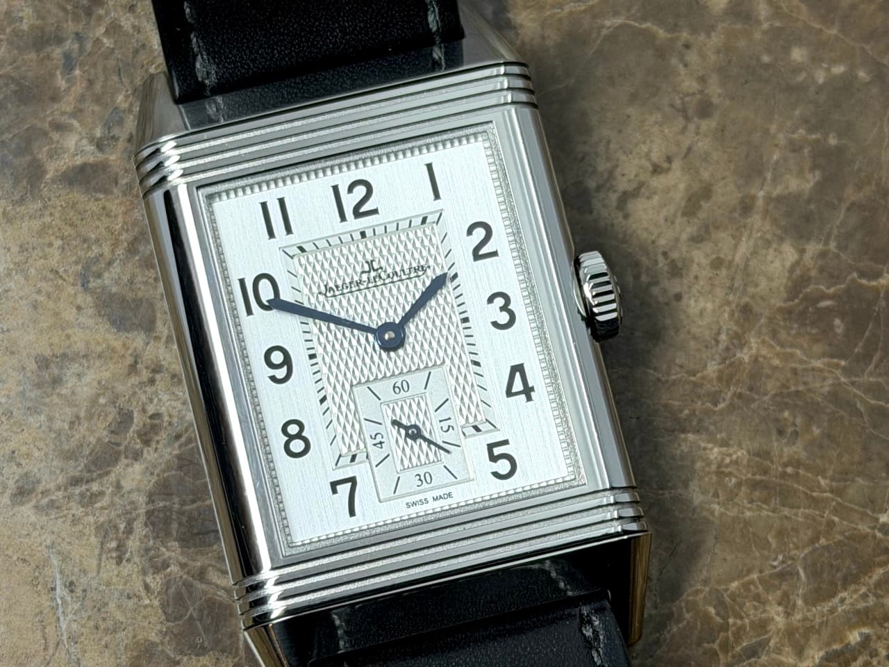 Jaeger LeCoultre REVERSO Classic Large Small Seconds 27mm x 45mm Mechanical Silver Dial Box Papers Card Q3858522