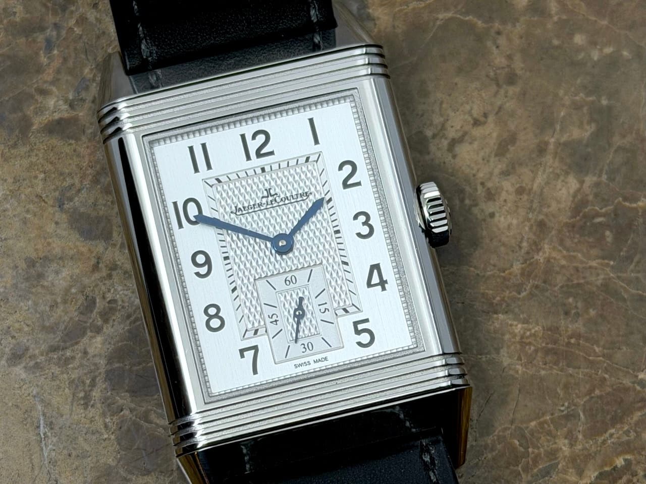 Jaeger LeCoultre REVERSO Classic Large Small Seconds 27mm x 45mm Mechanical Silver Dial Box Papers Card Q3858522