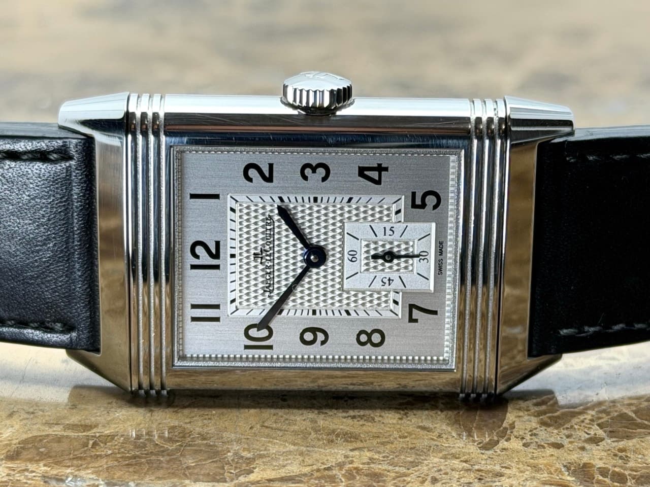 Jaeger LeCoultre REVERSO Classic Large Small Seconds 27mm x 45mm Mechanical Silver Dial Box Papers Card Q3858522