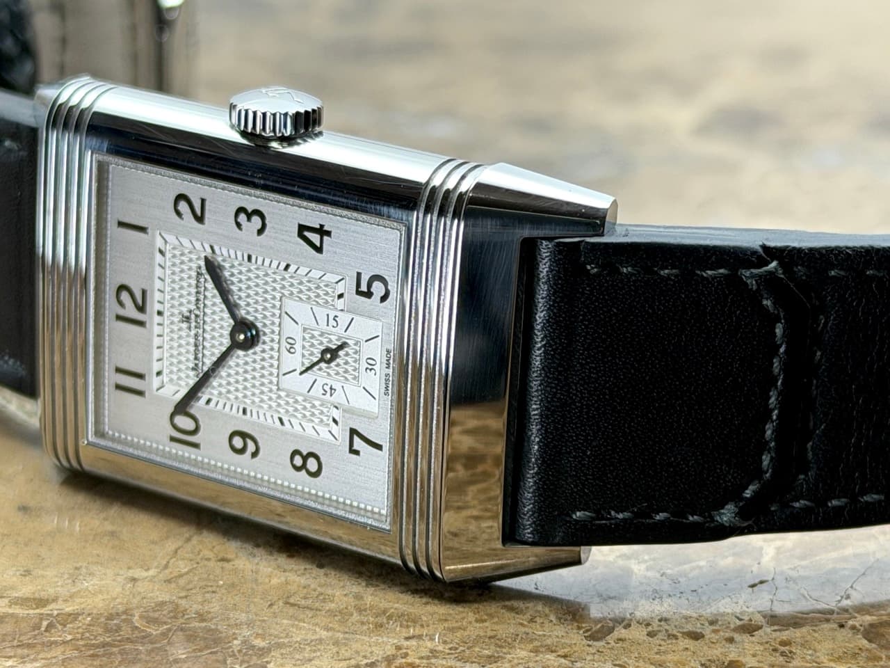 Jaeger LeCoultre REVERSO Classic Large Small Seconds 27mm x 45mm Mechanical Silver Dial Box Papers Card Q3858522