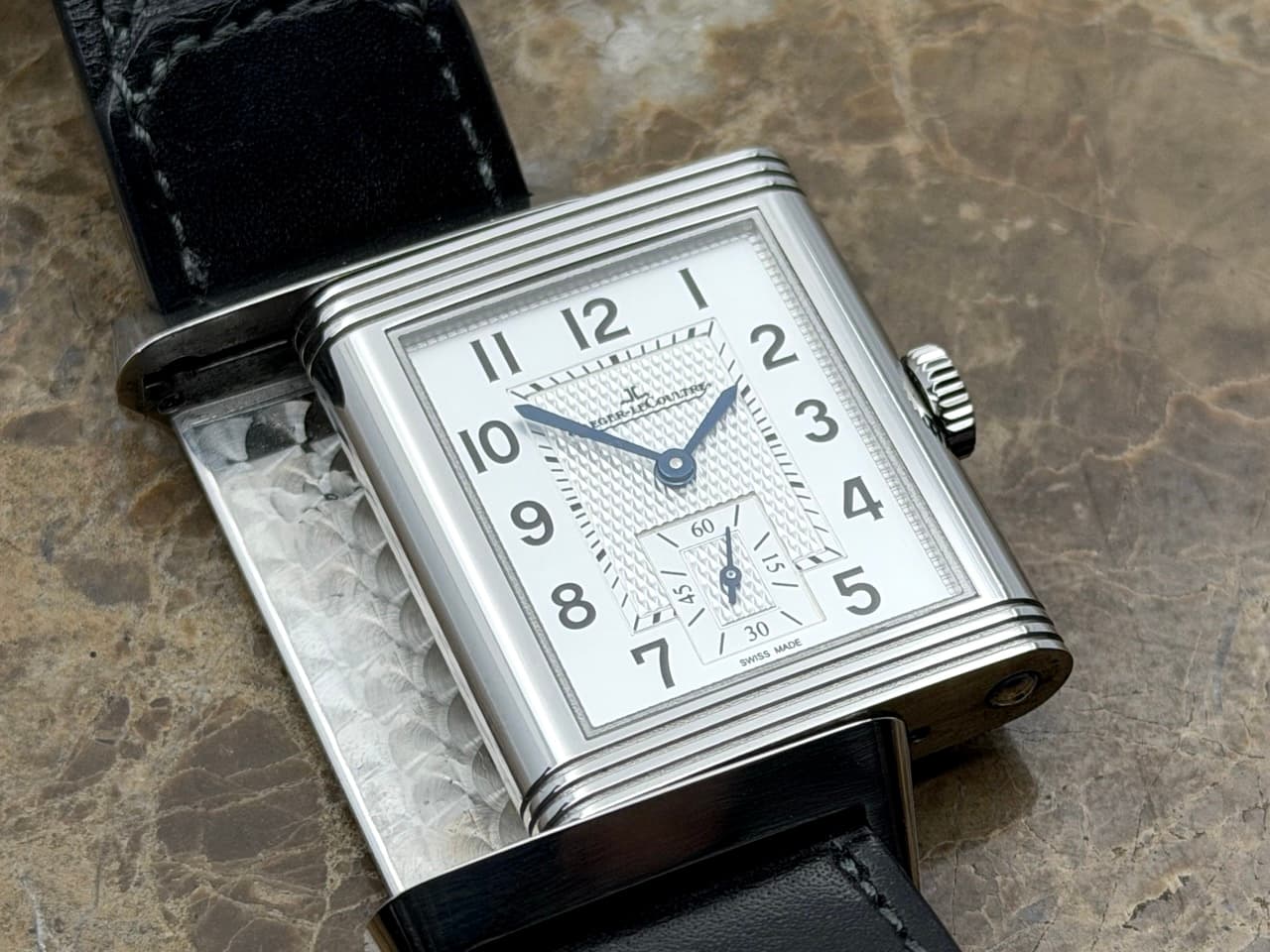 Jaeger LeCoultre REVERSO Classic Large Small Seconds 27mm x 45mm Mechanical Silver Dial Box Papers Card Q3858522