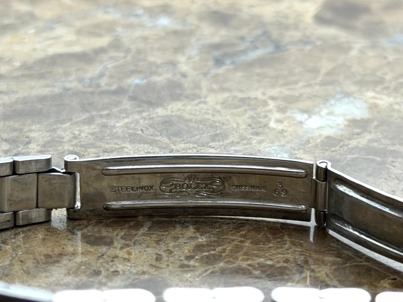 Rolex Lady Oyster Perpetual Automatic 24mm Gold / Steel Engine Turned Bezel 6804 Vintage with Box and Papers