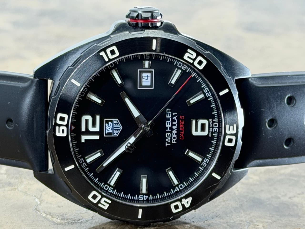 Tag Heuer Formula 1 Automatic 41mm Caliber 5 Black Tactical PVD on Rubber Strap with Box and Papers WAZ2115.FT8023