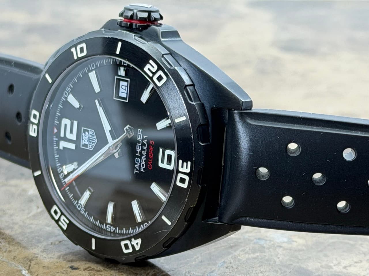 Tag Heuer Formula 1 Automatic 41mm Caliber 5 Black Tactical PVD on Rubber Strap with Box and Papers WAZ2115.FT8023