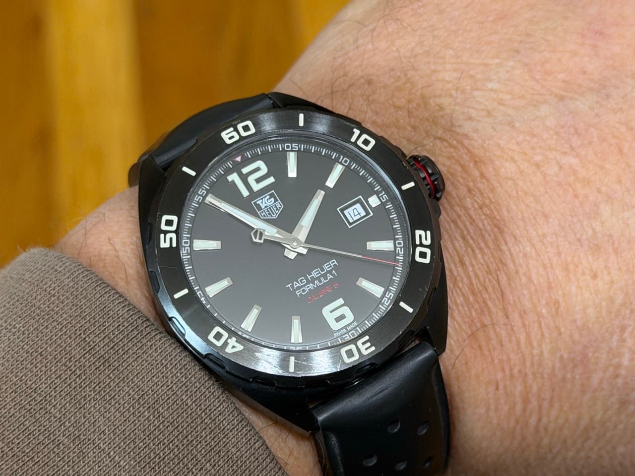 Tag Heuer Formula 1 Automatic 41mm Caliber 5 Black Tactical PVD on Rubber Strap with Box and Papers WAZ2115.FT8023