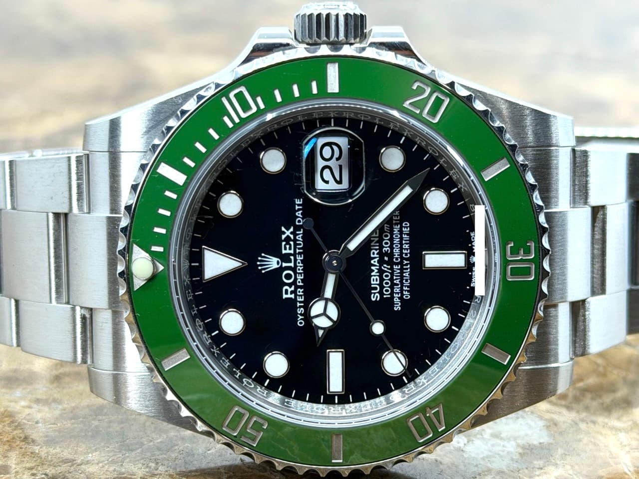 Rolex Submariner with Date Green Ceramic Bezel and Black dial Box Papers Year nickname Starbucks 126610LV - Image 2