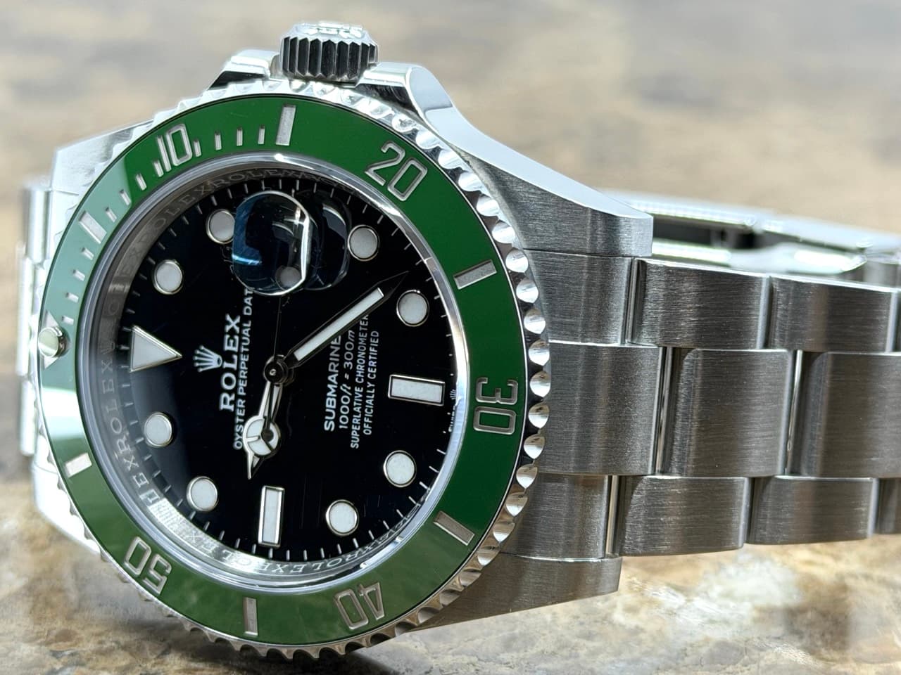 Rolex Submariner with Date Green Ceramic Bezel and Black dial Box Papers Year nickname Starbucks 126610LV - Image 4