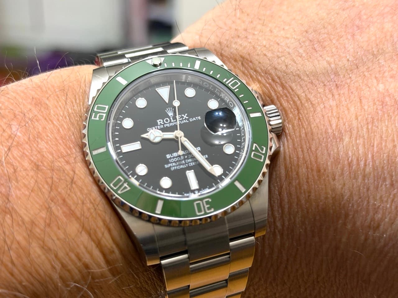 Rolex Submariner with Date Green Ceramic Bezel and Black dial Box Papers Year nickname Starbucks 126610LV - Image 10