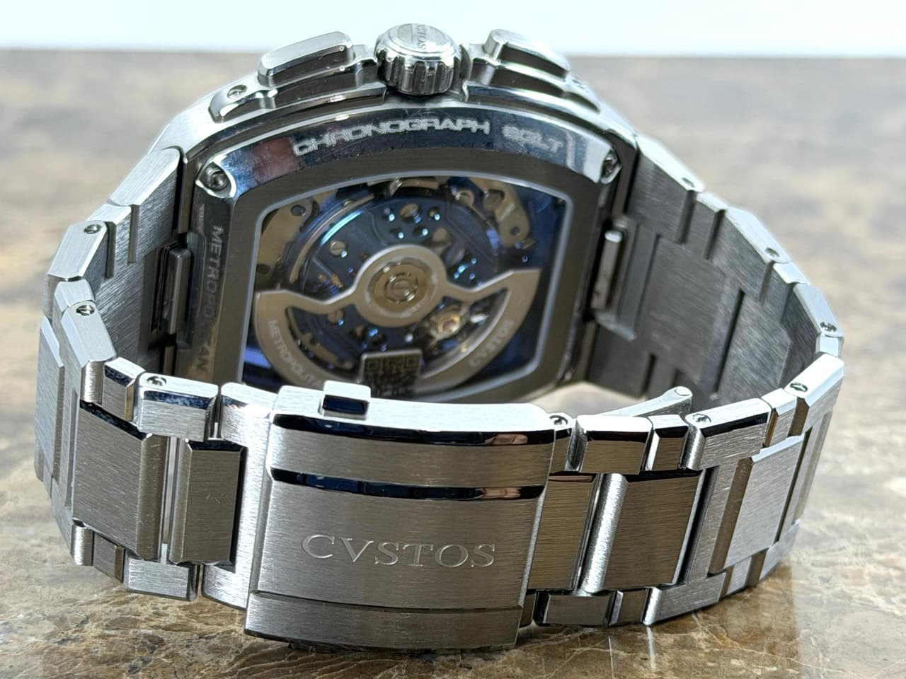 CVSTOS Metropolitan Chrono 42mm Automatic Titanium Blue SQLT / Rainbow F00112.4213004 with Box 4 Extra Straps LIMITED EDITION - Image 8