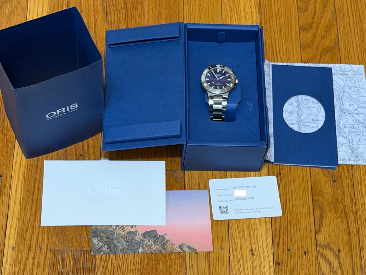 Oris Aquis Date TASTE OF SUMMER 43.5mm Automatic Purple Dial with Box papers card 01 733 7789 4158 - Image 11