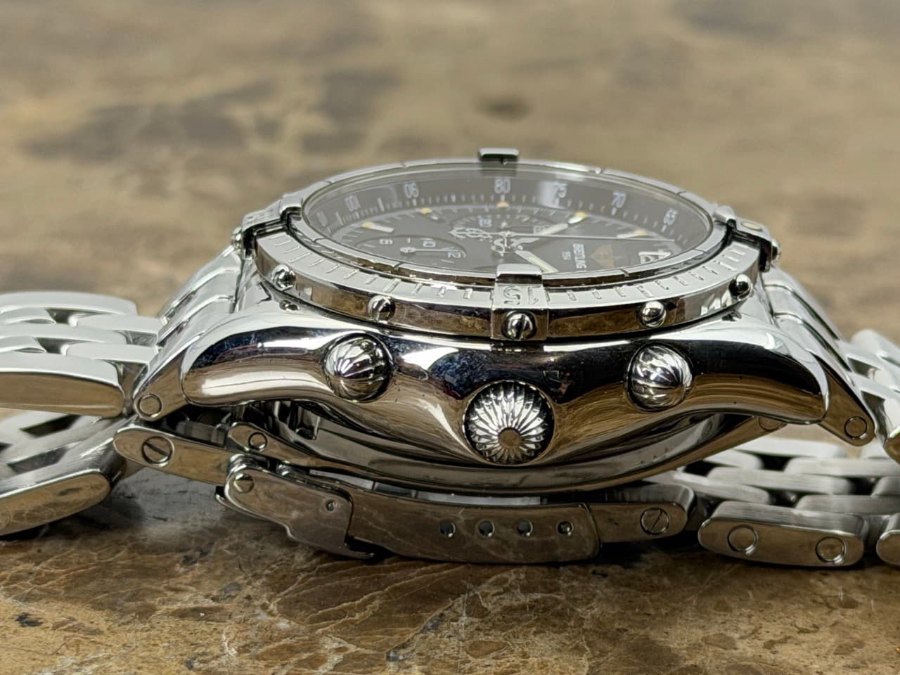 Breitling Cockpit Chronograph 37mm Automatic Black Dial and Pilot Bracelet with Box and Papers A30012 - Image 8