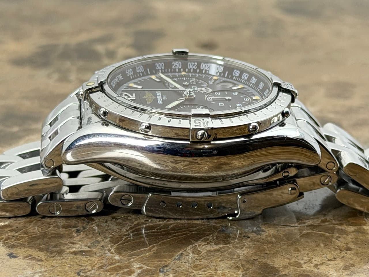 Breitling Cockpit Chronograph 37mm Automatic Black Dial and Pilot Bracelet with Box and Papers A30012 - Image 9