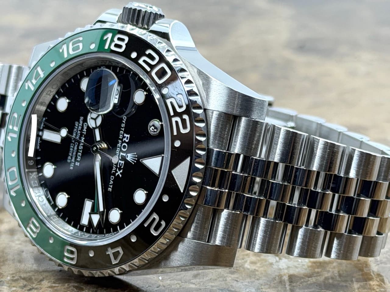 Rolex GMT MASTER II Sprite 40mm Black Green Bezel Jubilee LEFT HANDED 126720VTNR with Box and Papers Year 2025 - Image 5