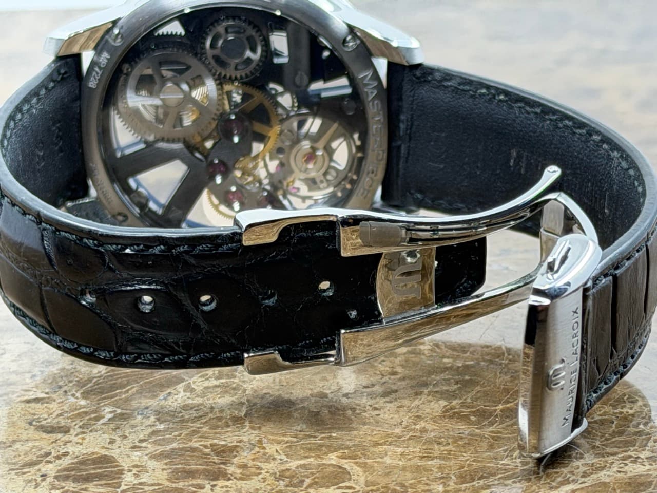 Maurice Lacroix Masterpiece Skeleton 43mm Manual Wind with Box and Card MP7228-SS001-004-1 - Image 9