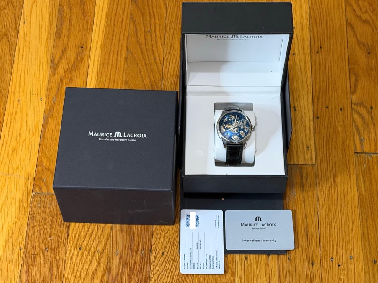Maurice Lacroix Masterpiece Skeleton 43mm Manual Wind with Box and Card MP7228-SS001-004-1 - Image 12
