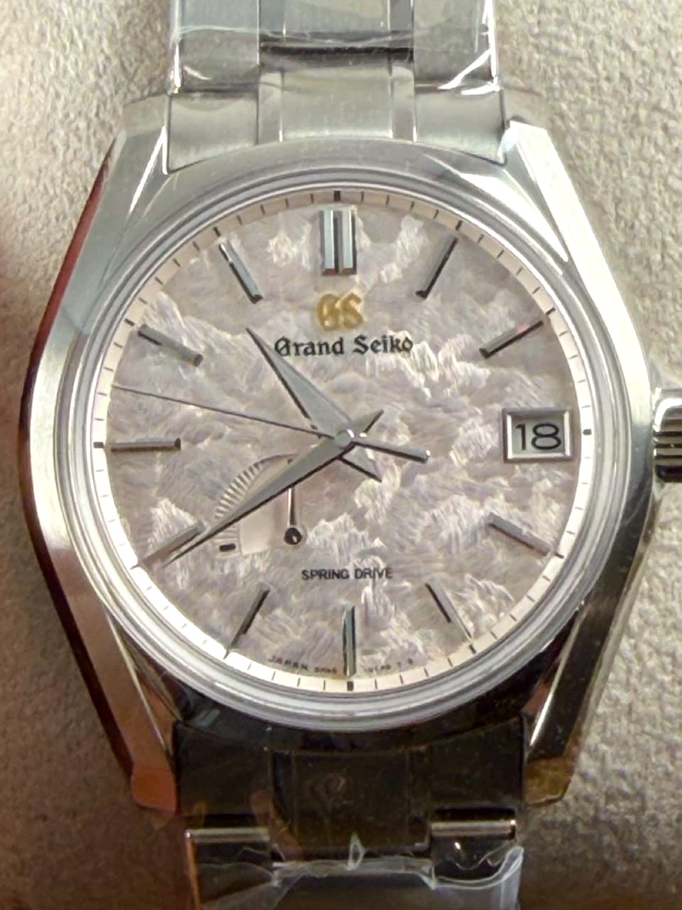Grand Seiko Elegance Spring Drive with Power Reserve Indicator Pink Shunbun Titanium 40mm Box Papers SBGA413 CALL FOR PRICE