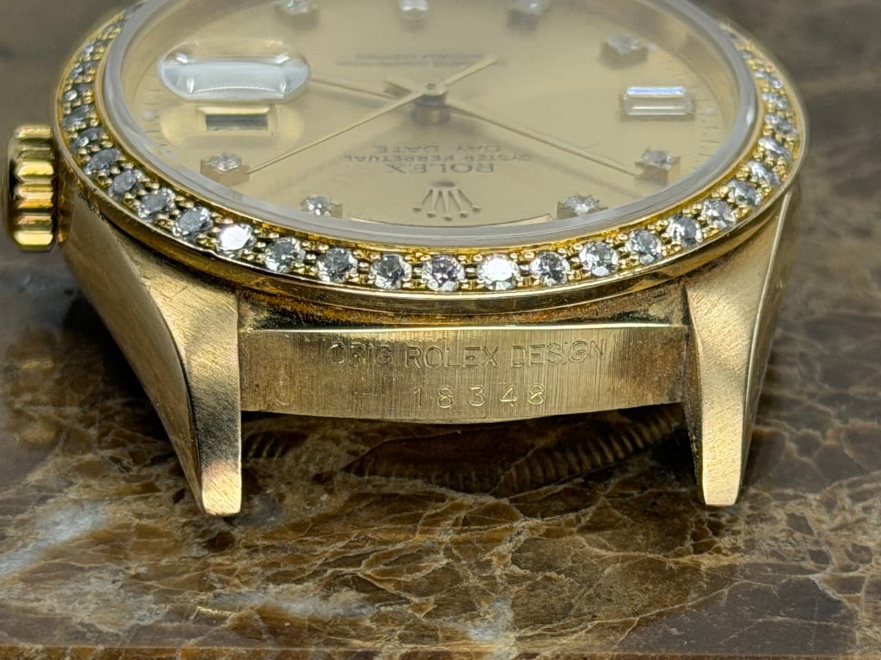 Rolex President Day Date 36mm 18k Yellow Gold Automatic 18348 DOUBLE QUICK Factory Diamond Bezel and Dial - Image 11