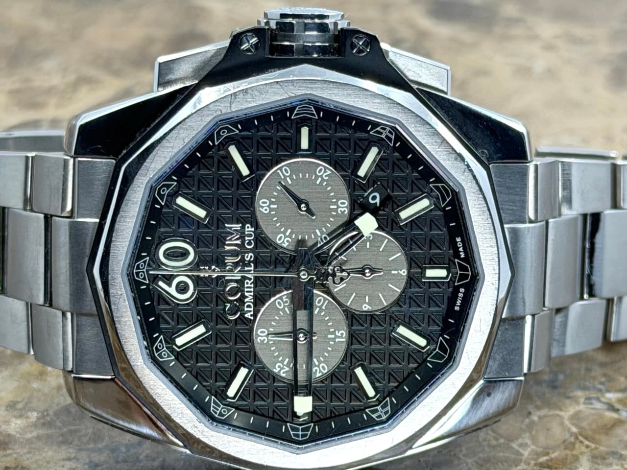 Corum Admiral's Cup AC-One Chronograph 45mm Automatic Stainless Steel and Titanium 01.0116 with Corum Travel Box - Image 2