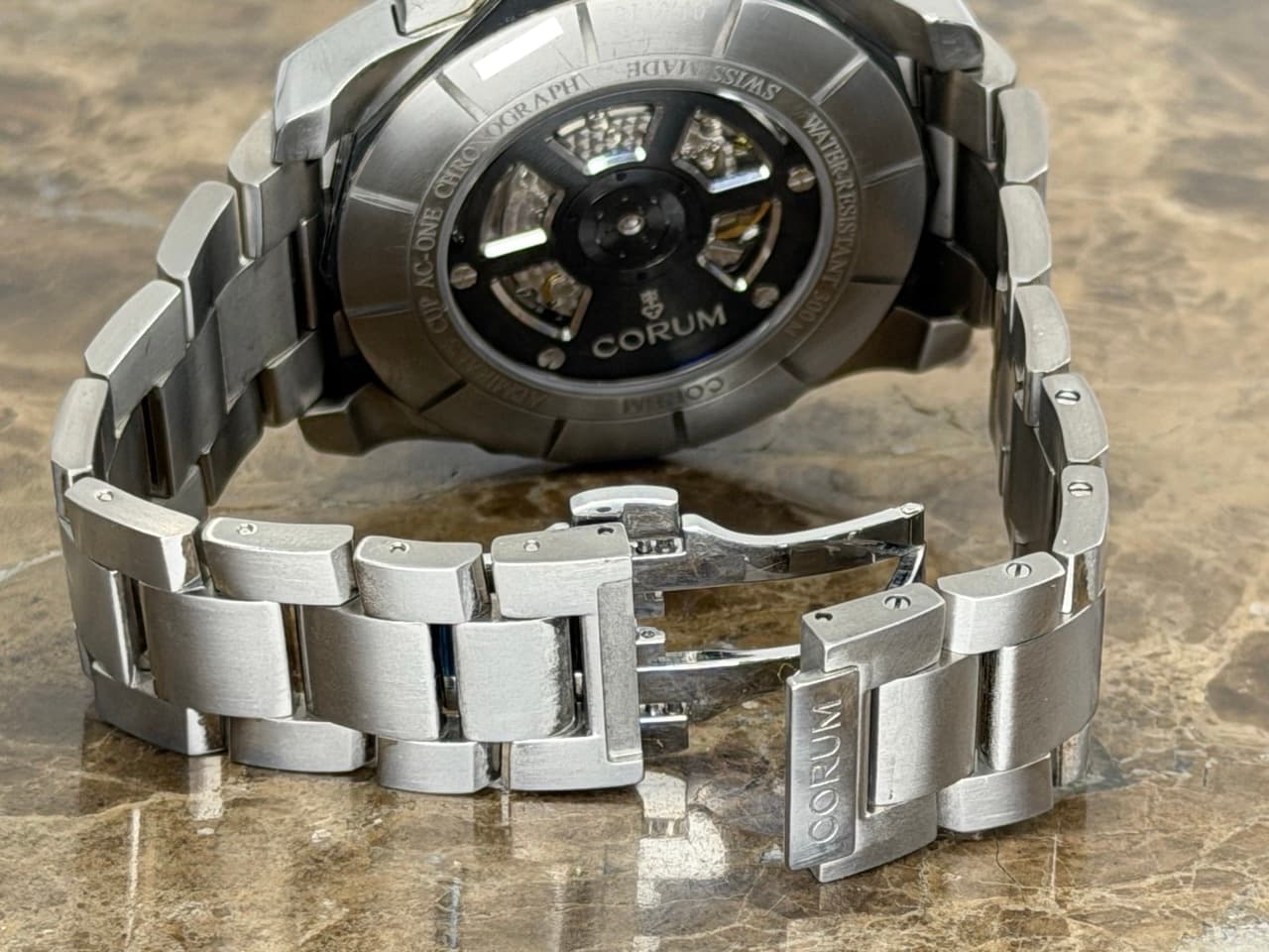 Corum Admiral's Cup AC-One Chronograph 45mm Automatic Stainless Steel and Titanium 01.0116 with Corum Travel Box - Image 6