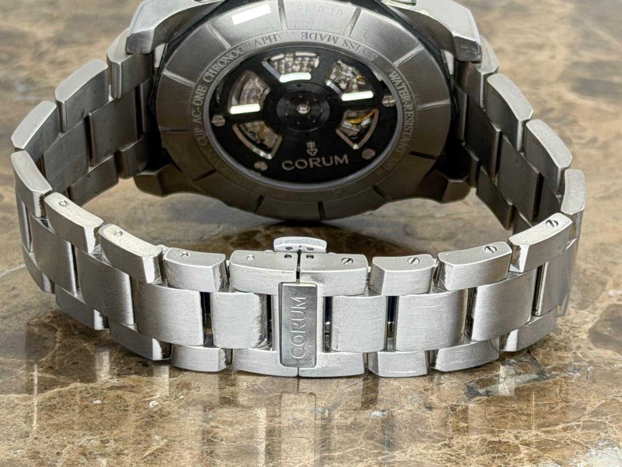 Corum Admiral's Cup AC-One Chronograph 45mm Automatic Stainless Steel and Titanium 01.0116 with Corum Travel Box - Image 7