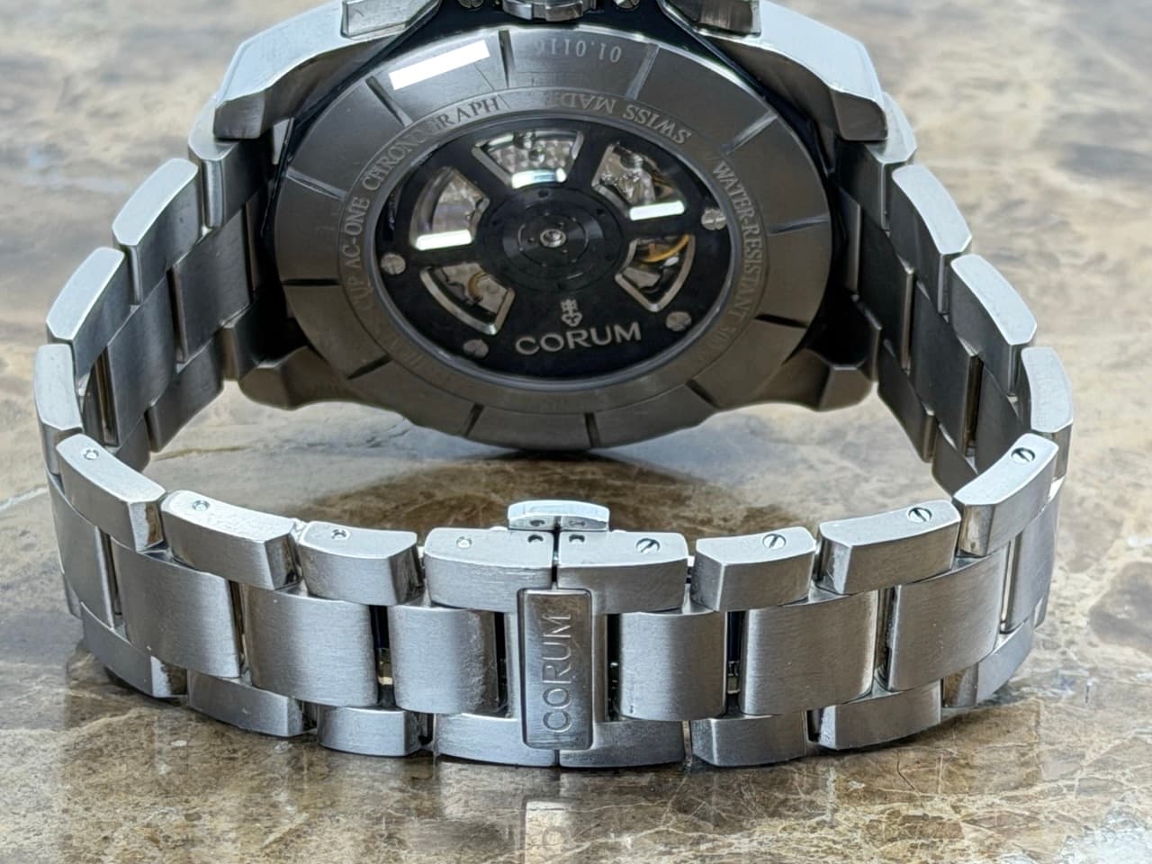Corum Admiral's Cup AC-One Chronograph 45mm Automatic Stainless Steel and Titanium 01.0116 with Corum Travel Box - Image 8